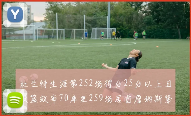 杜兰特生涯第252场得分25分以上且投篮效率70库里259场居首詹姆斯紧随其后